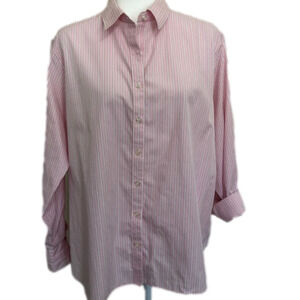 Lands’ End Striped button down, no iron, NWOT